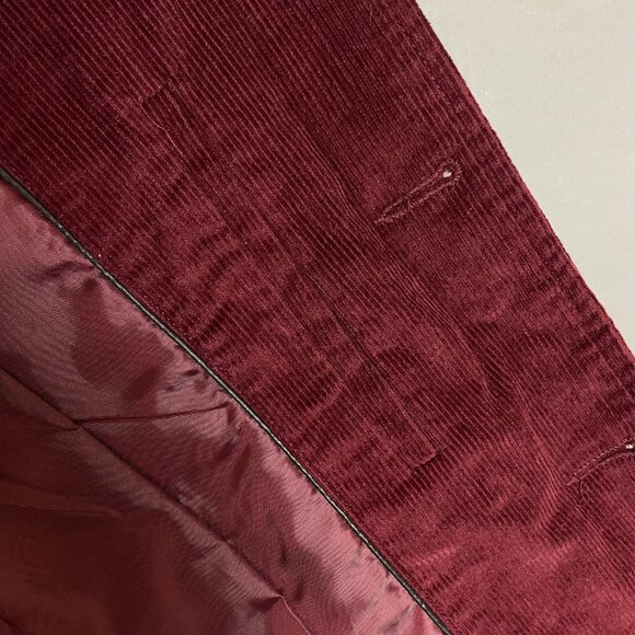 Threads 4 Thought Corduroy Blazer Burgundy Men Size Large Organic Cotton Reddish - Picture 9 of 13